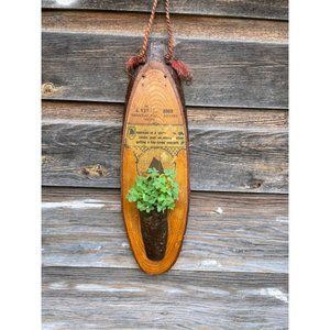 Antique General Store advertising Wood Wall pocket Vase Planter